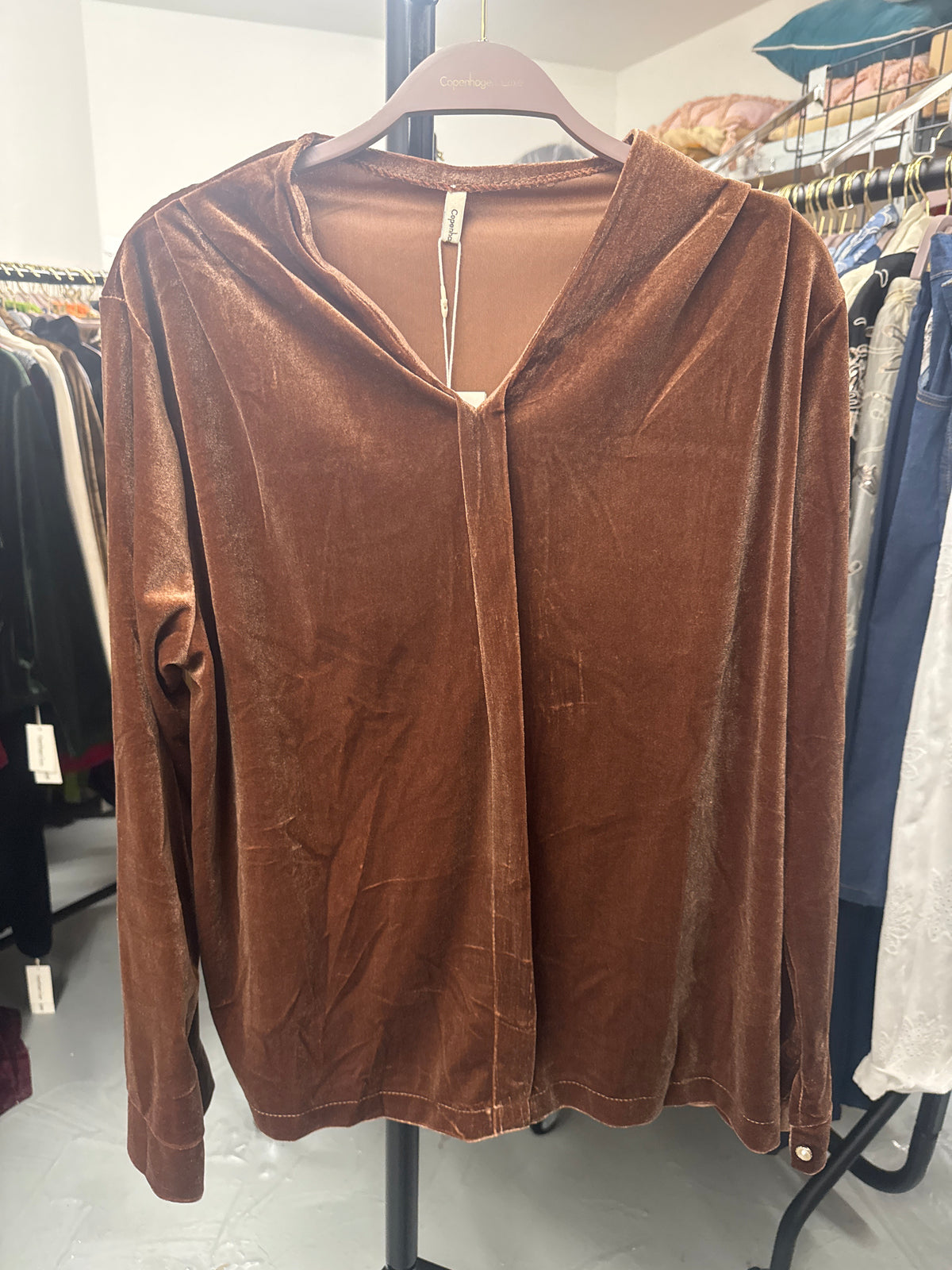 Velvet Button Blouse