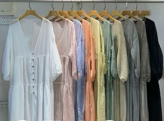 Soft Linen Summer Dress, Cardigan