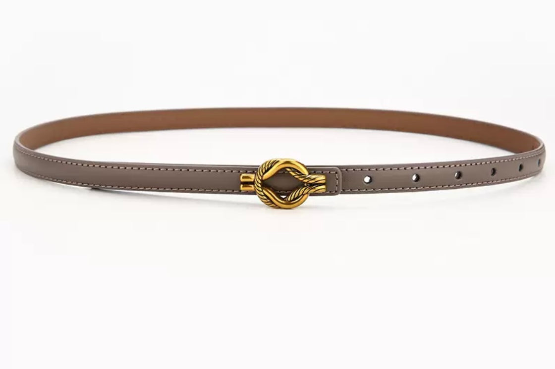 Slim Belt with Gold Buckle