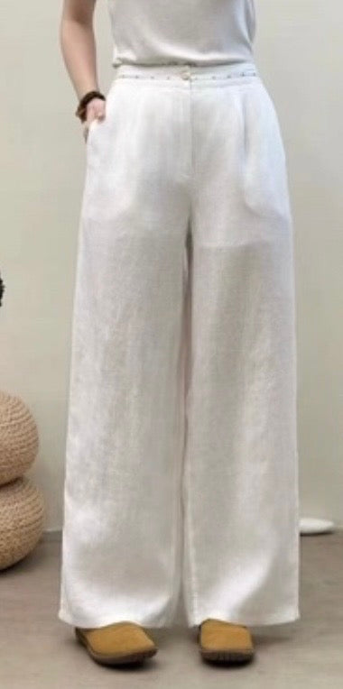 Linen Wide Leg Trousers – Relaxed Fit