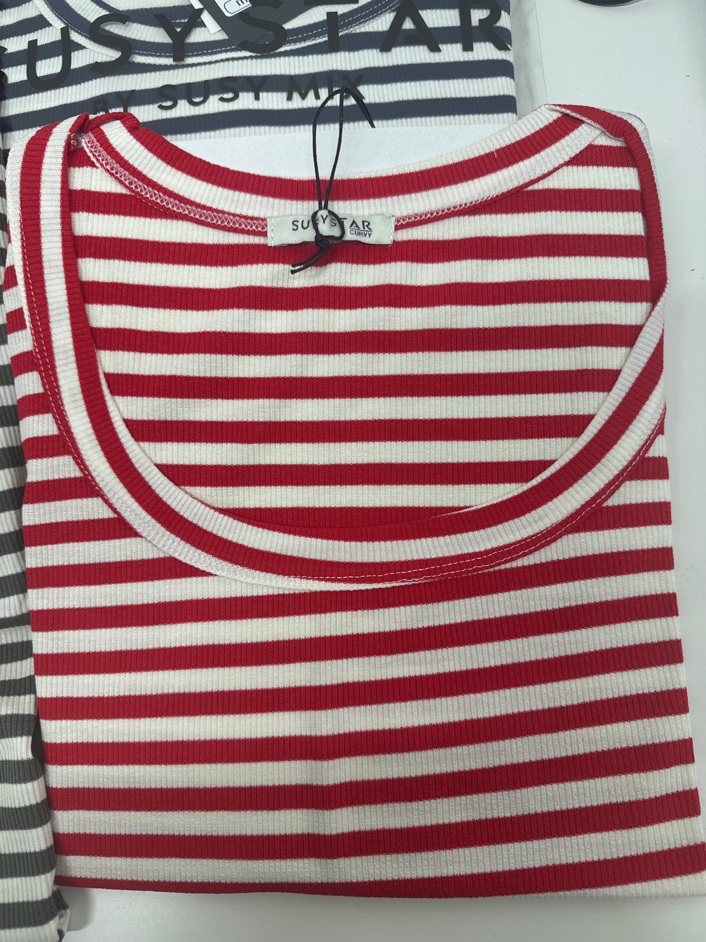 Ribbed Stripe Vest Top