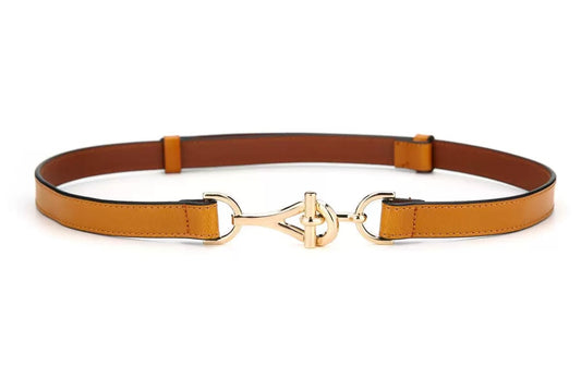 Minimal Belt with Gold Hardware