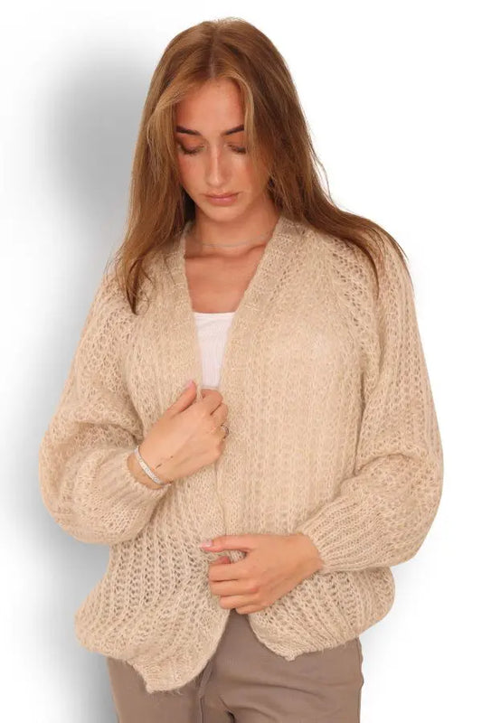 Copenhagen Luxe Strikket Beige Cardigan Style 3270