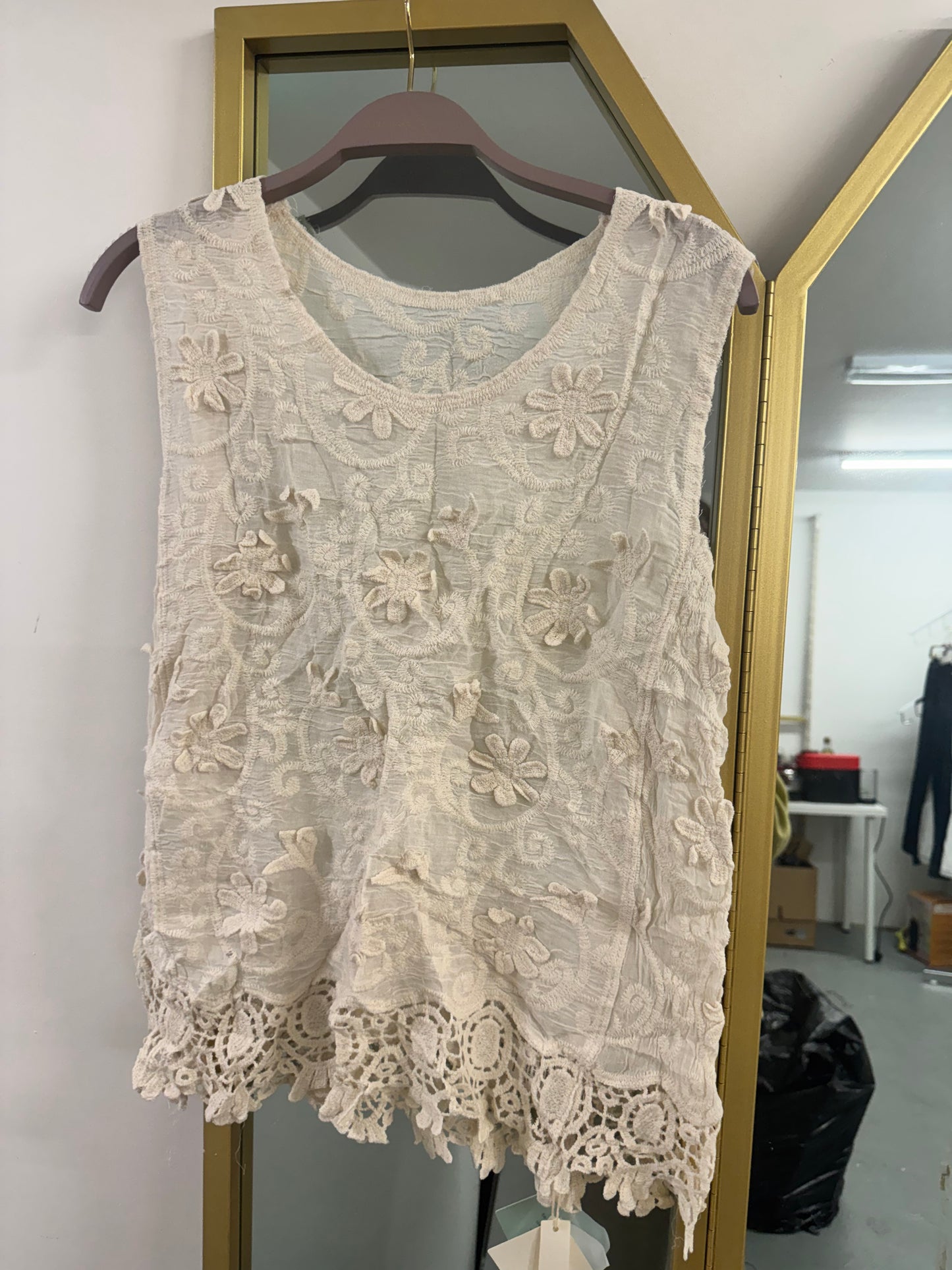 Embroidered Floral Boho Top