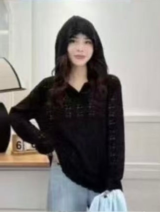 Lightweight Crochet Hoodie Knit