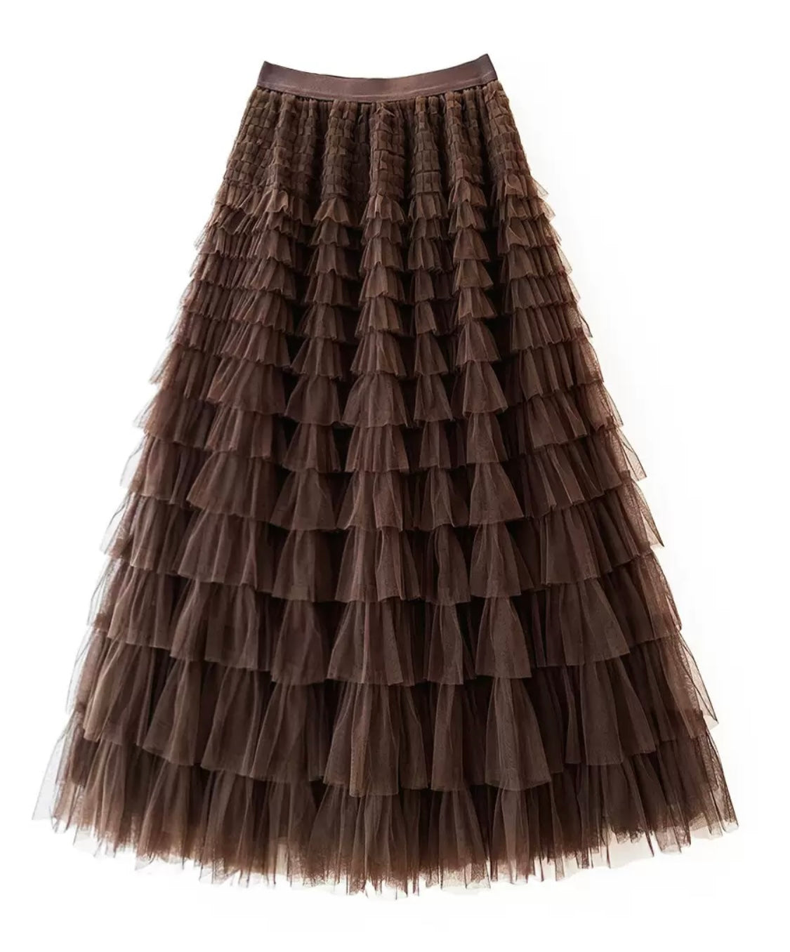 Layered Tulle Midi Skirt