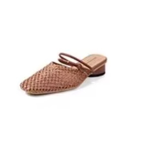Woven Pointed Mules – Chestnut