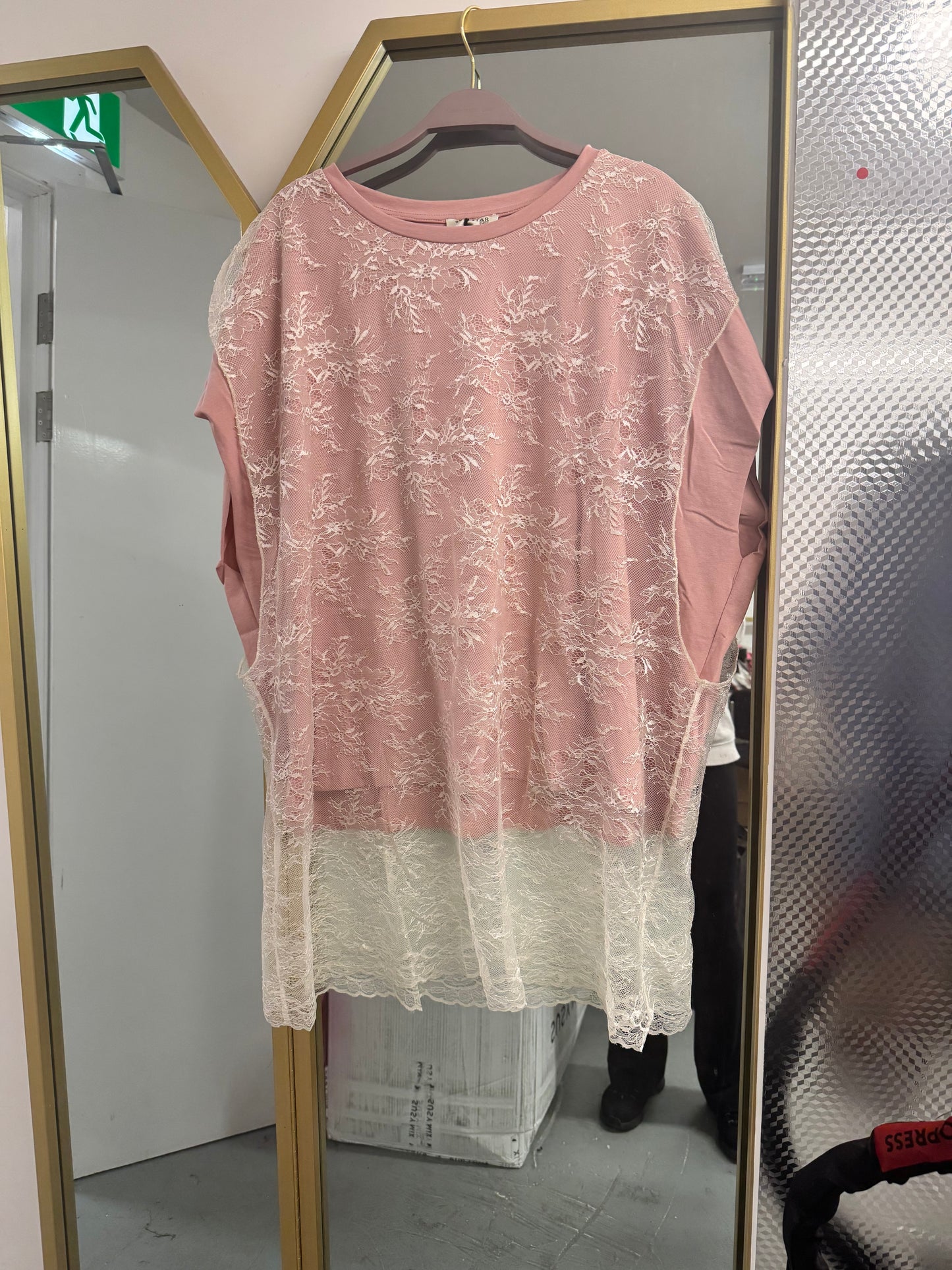 Layered Lace Detail Tunic Top
