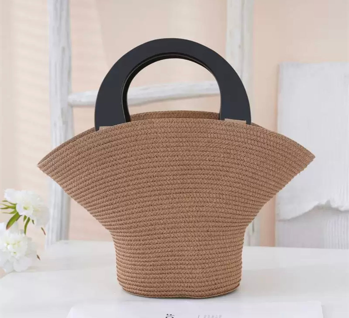 Structured Straw Bag with Handle