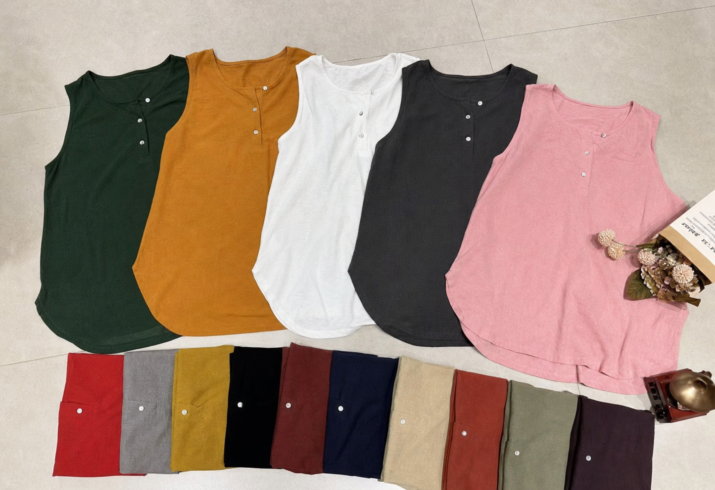 Sleeveless Button Detail Top – Soft Summer Essential