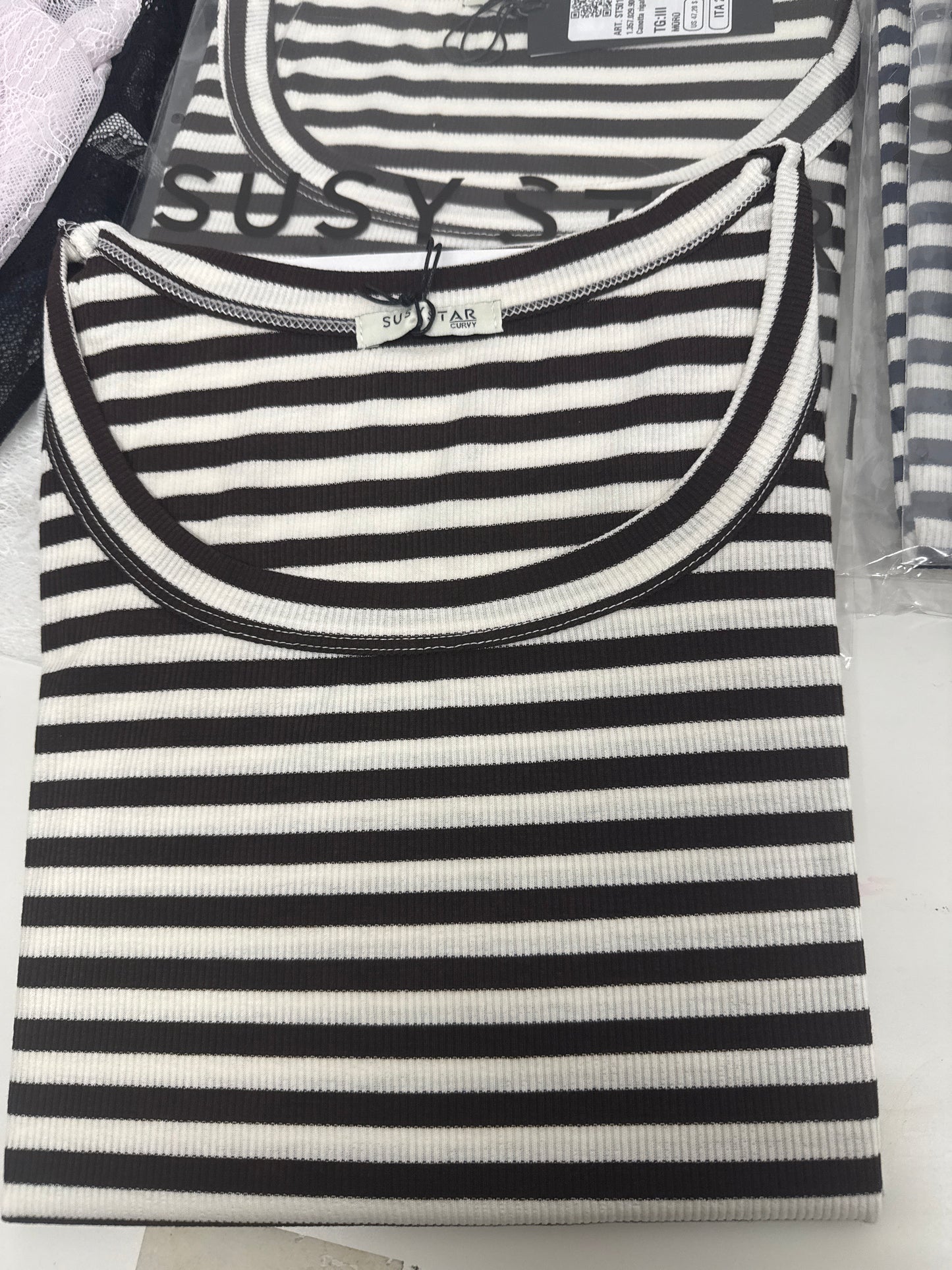 Ribbed Stripe Vest Top