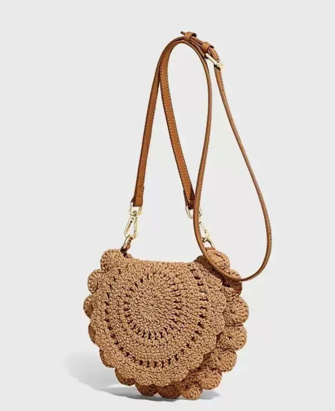 Crochet Round Mini Bag with Strap