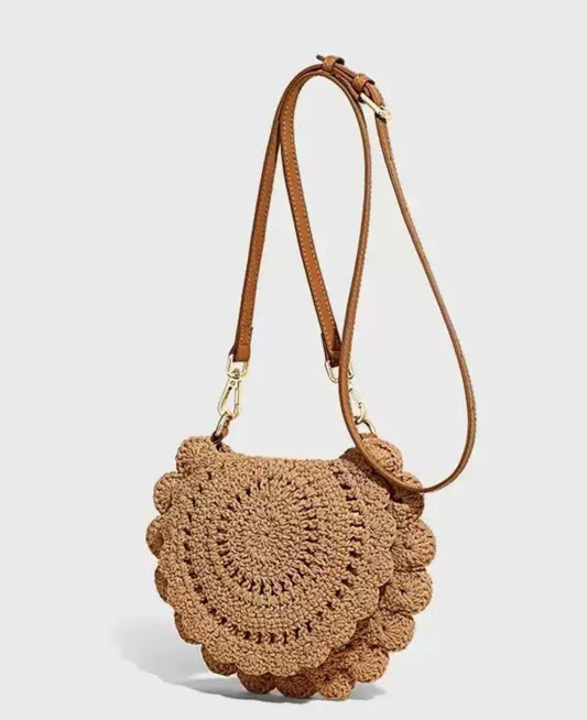 Crochet Round Mini Bag with Strap