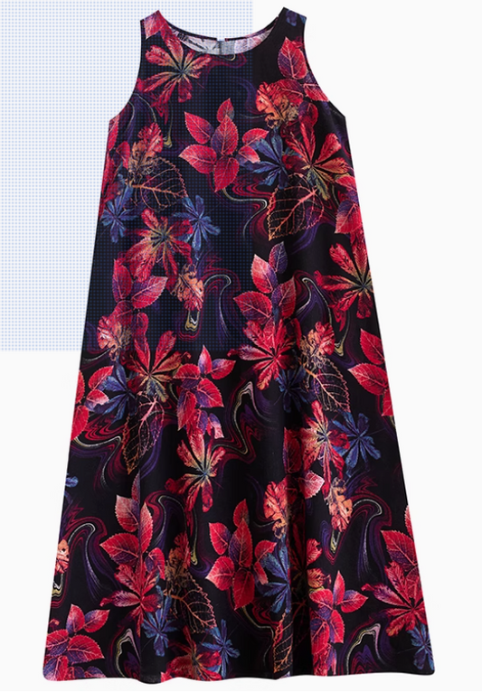 Midnight Leaves Dress