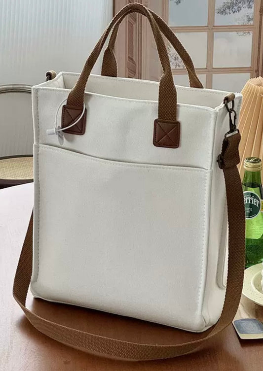Canvas Tote Bag with Shoulder Strap – Ivory