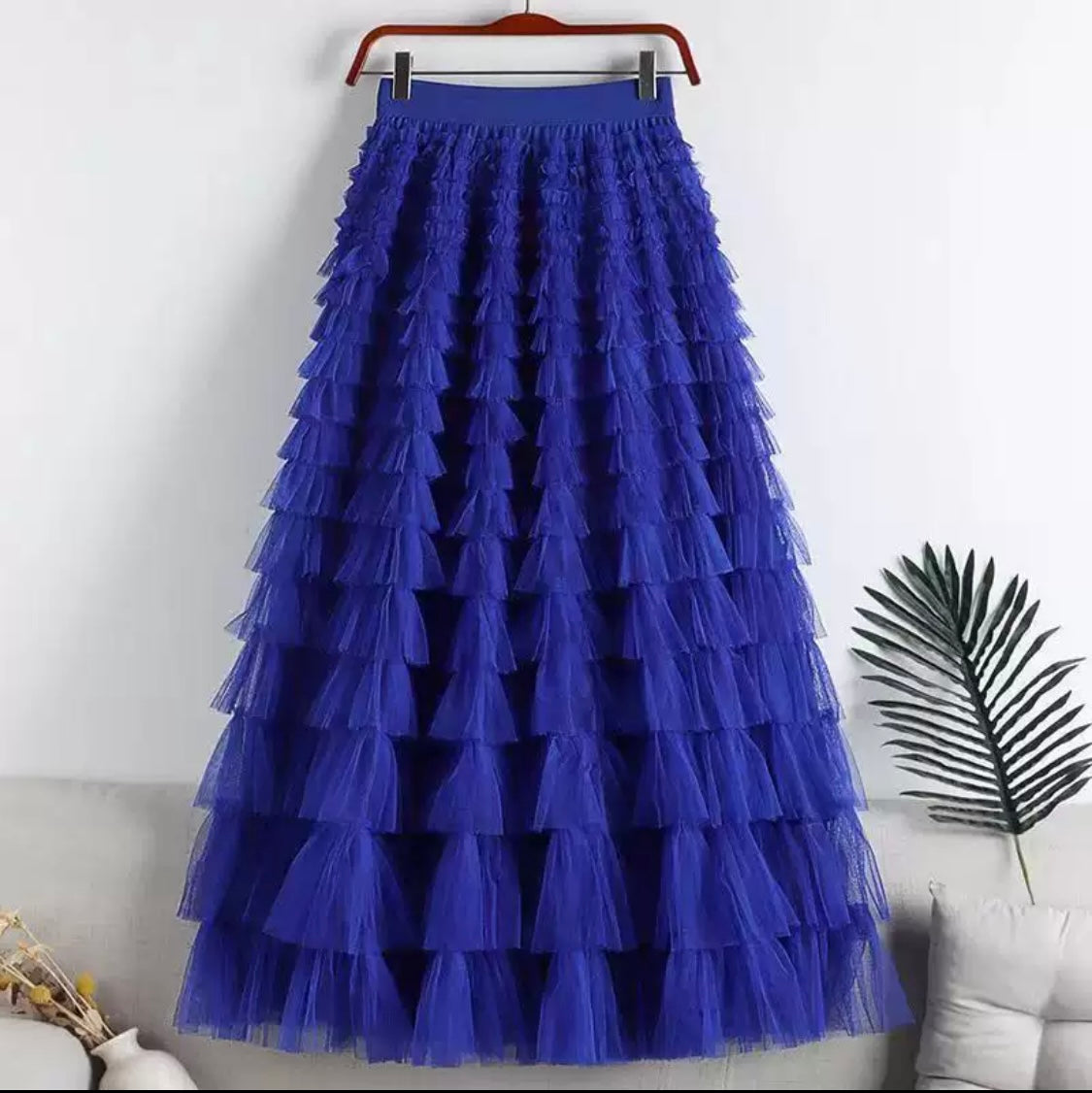Layered Tulle Midi Skirt