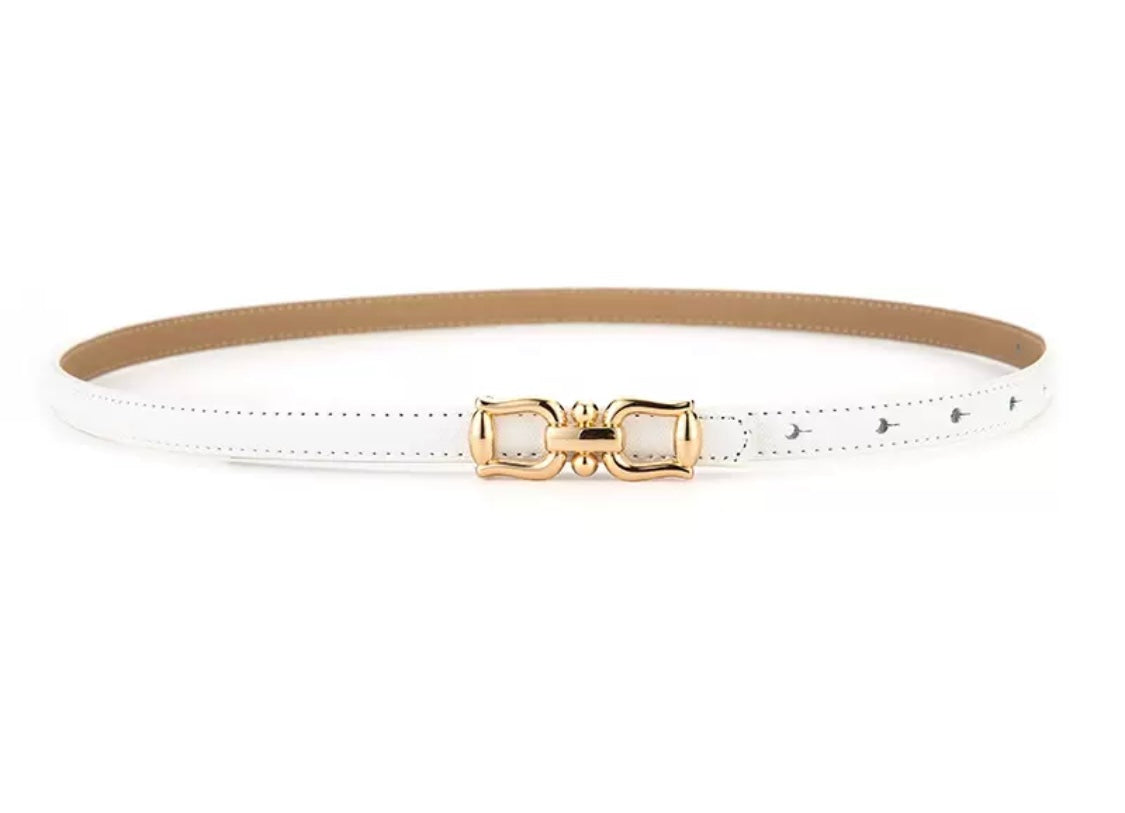 Slim Belt with Classic Gold Buckle