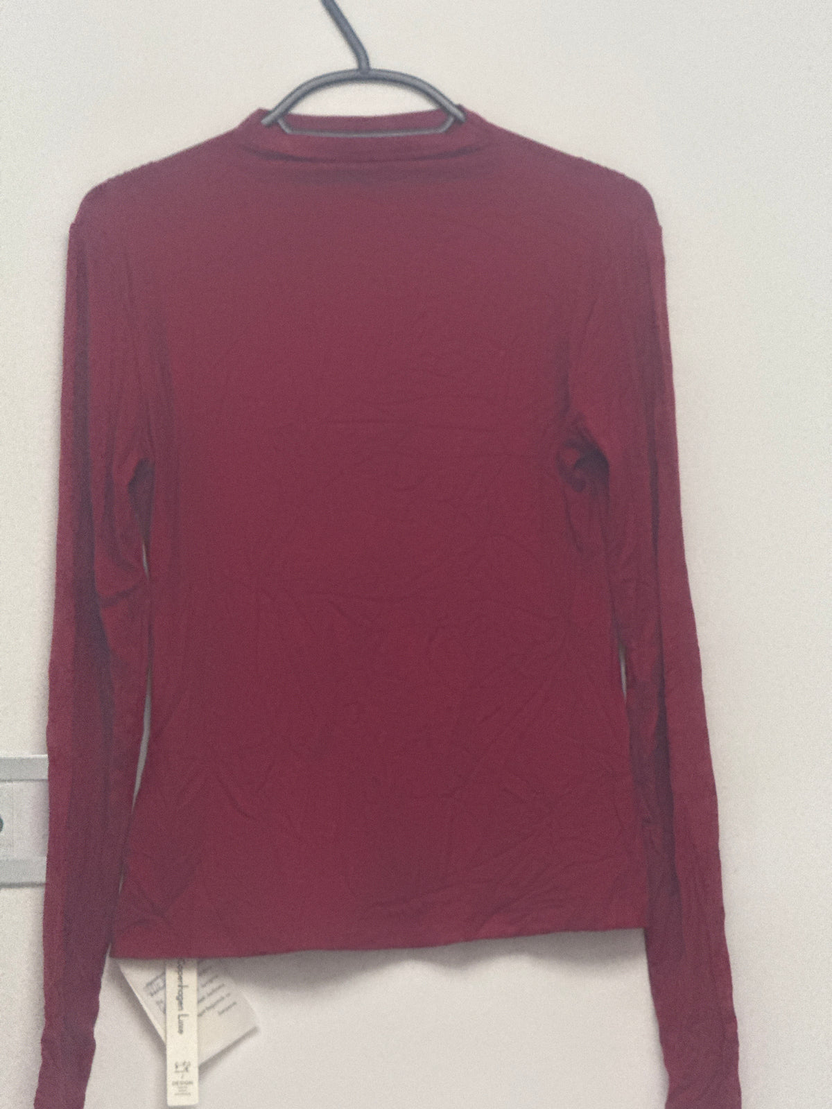 Soft Cotton Stretch Mock Neck Long Sleeve Top