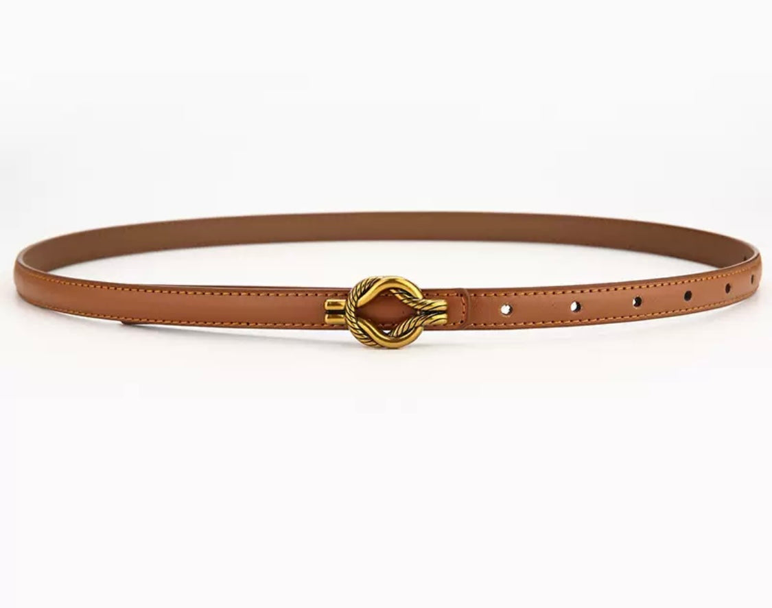 Slim Belt with Gold Buckle