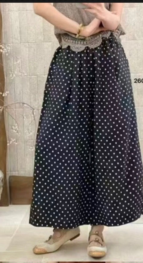 Linen Polka Dot Culottes