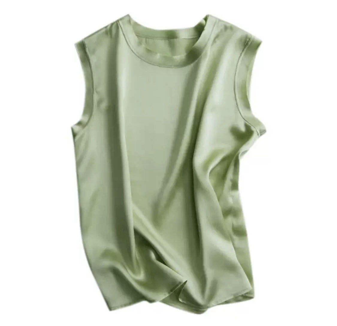 Mulberry silk Minimal Sleeveless Top