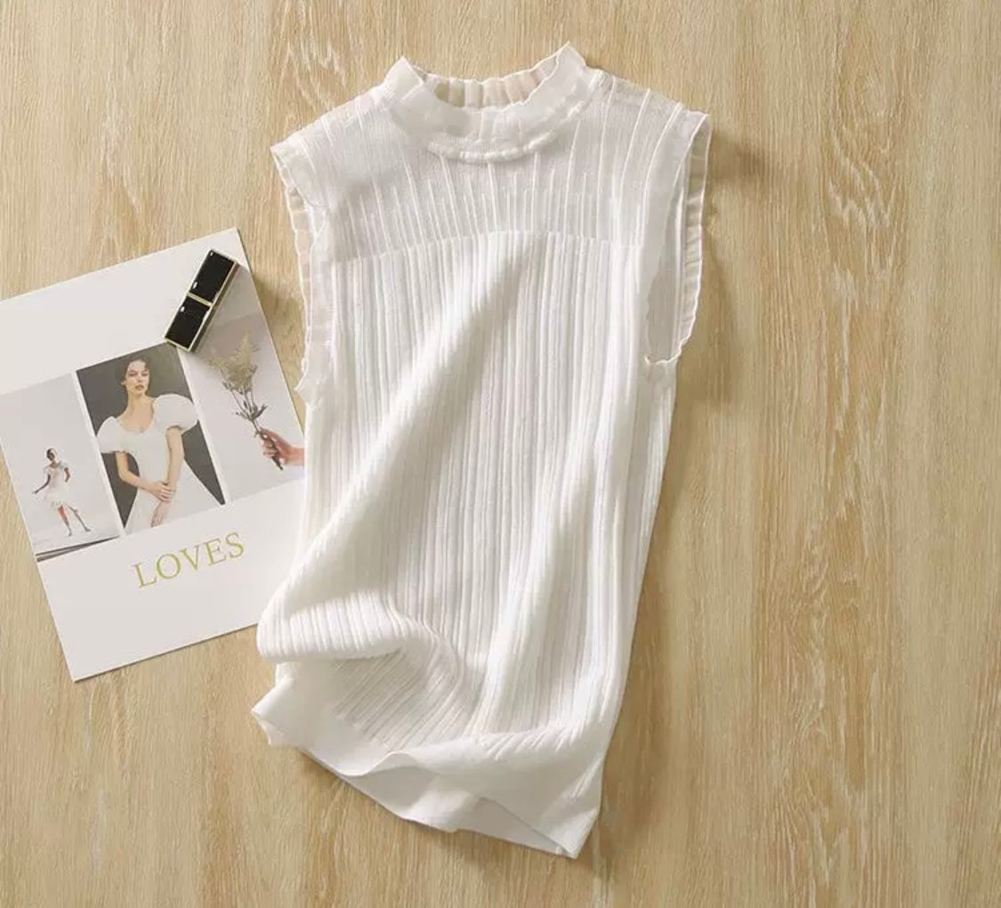 Ribbed High-Neck Knit Top