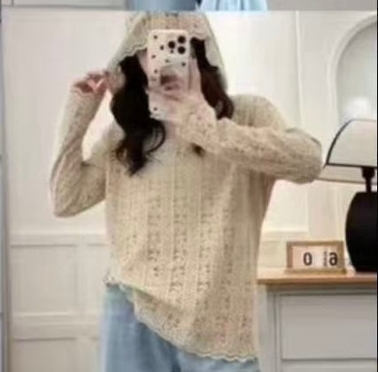 Lightweight Crochet Hoodie Knit
