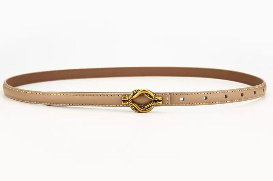 Slim Belt with Gold Buckle