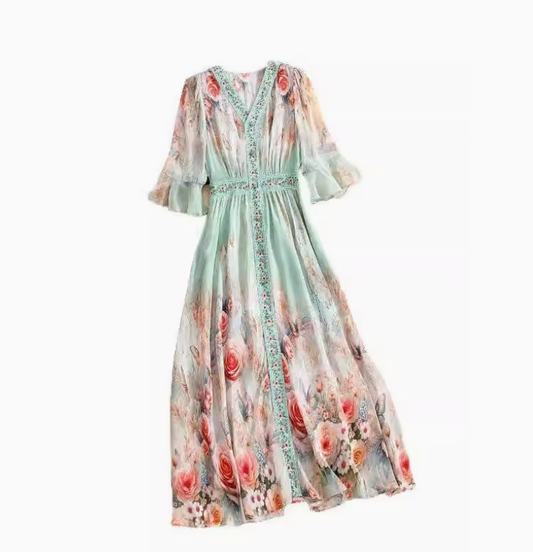 Mint Garden Lace Dress