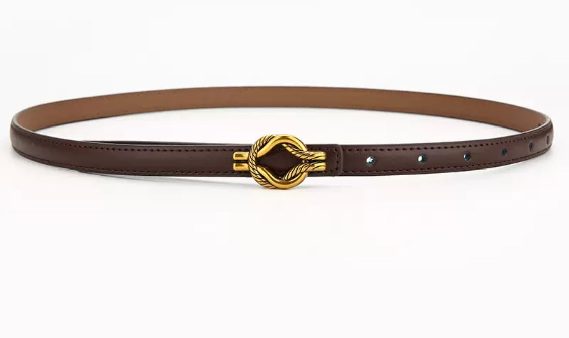 Slim Belt with Gold Buckle