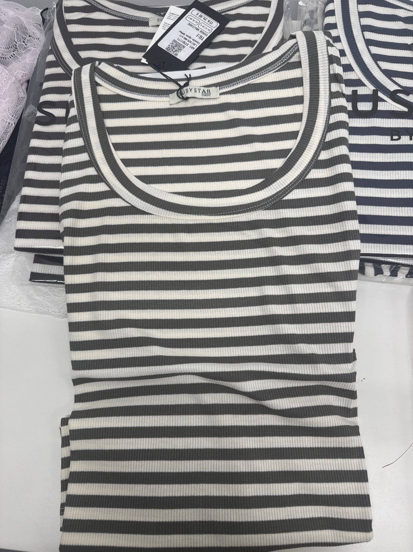 Ribbed Stripe Vest Top