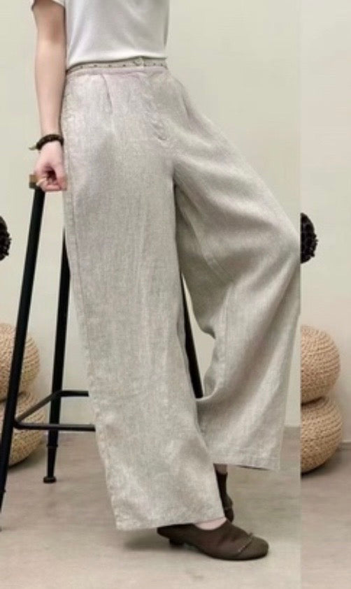 Linen Wide Leg Trousers – Relaxed Fit