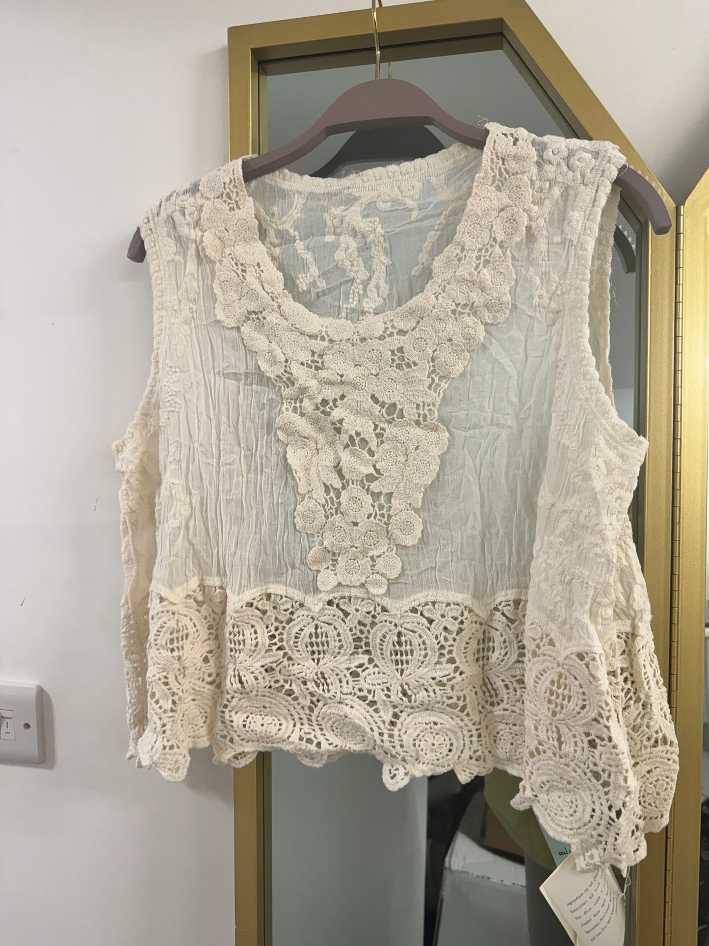 Lace Crochet Cotton Blouse