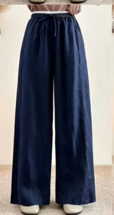 Lightweight Linen Wide Leg Trousers
