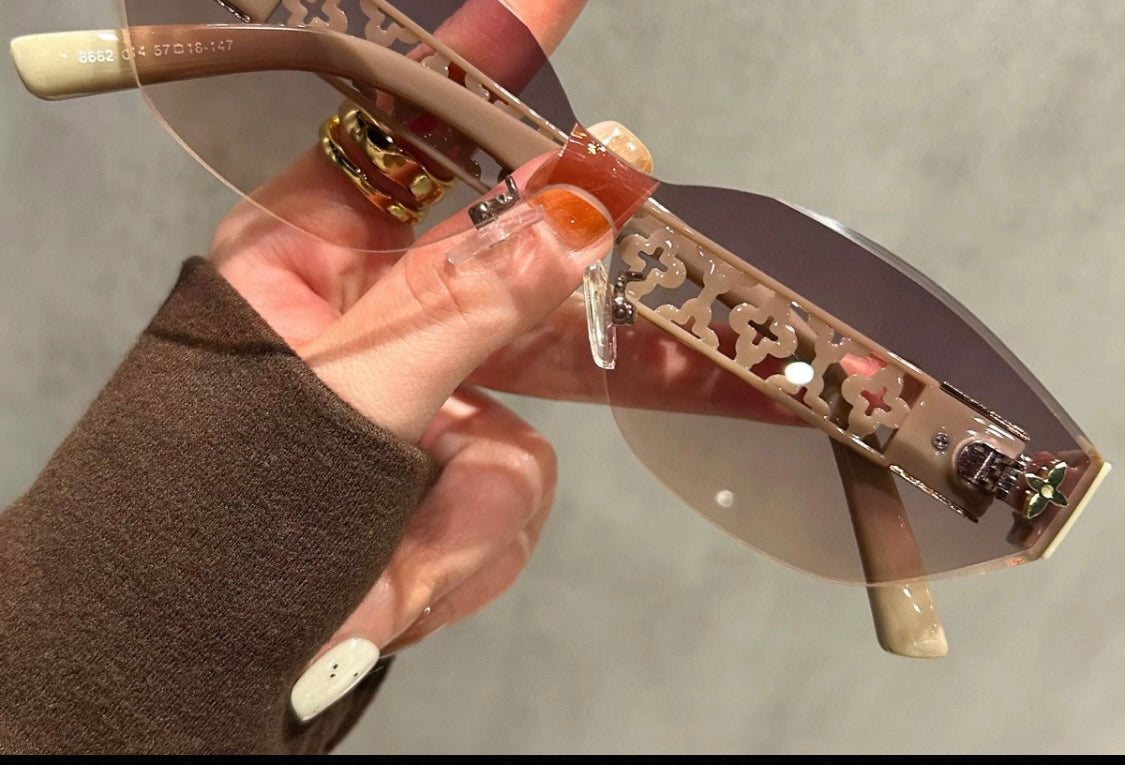 Decorative Rimless Sunglasses