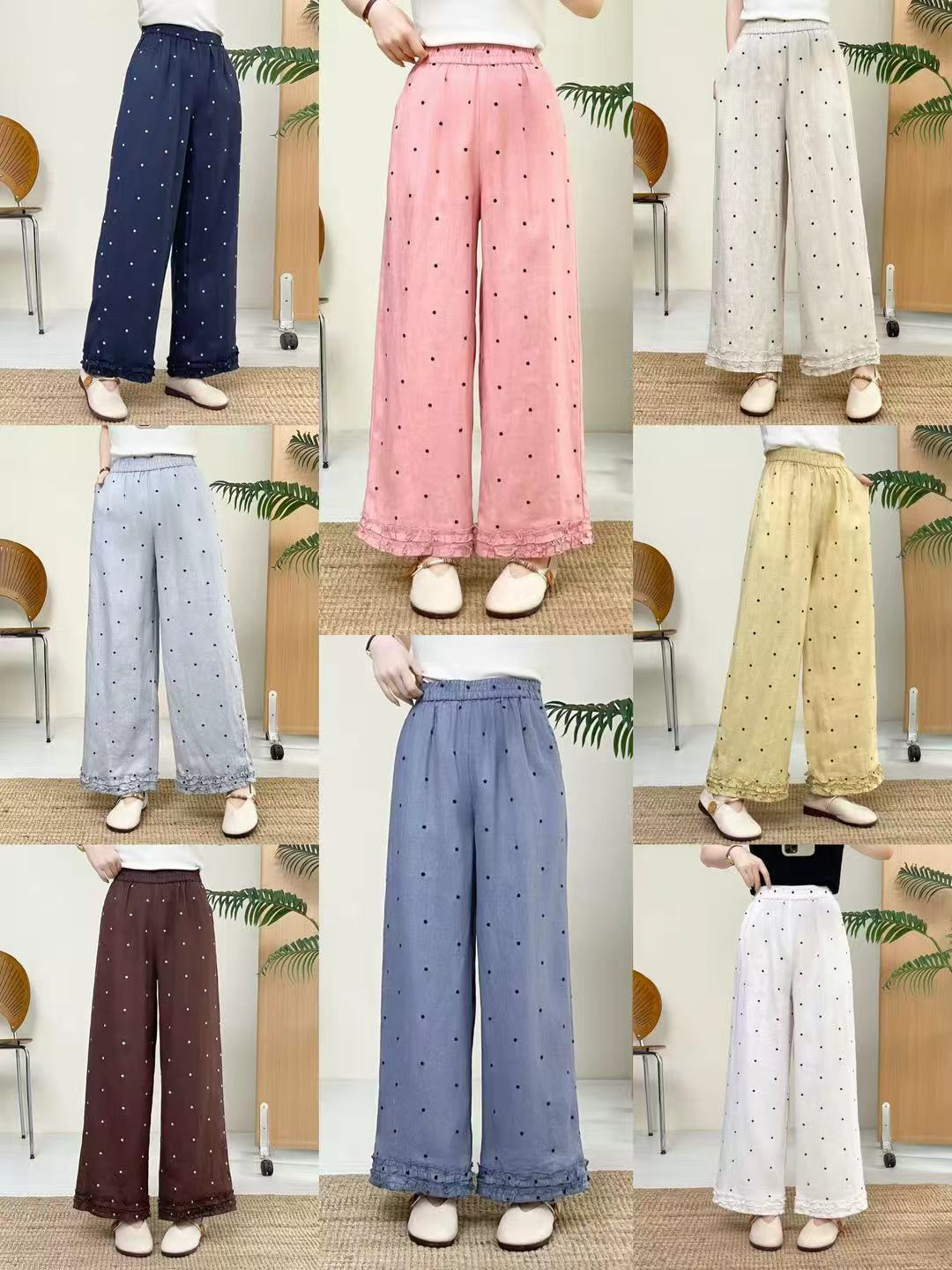 Linen Polka Dot Two-Piece Set