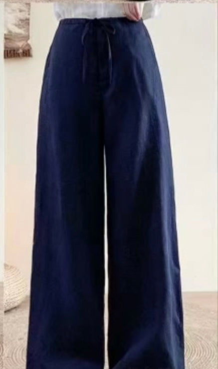 Soft Linen Wide Leg Trousers