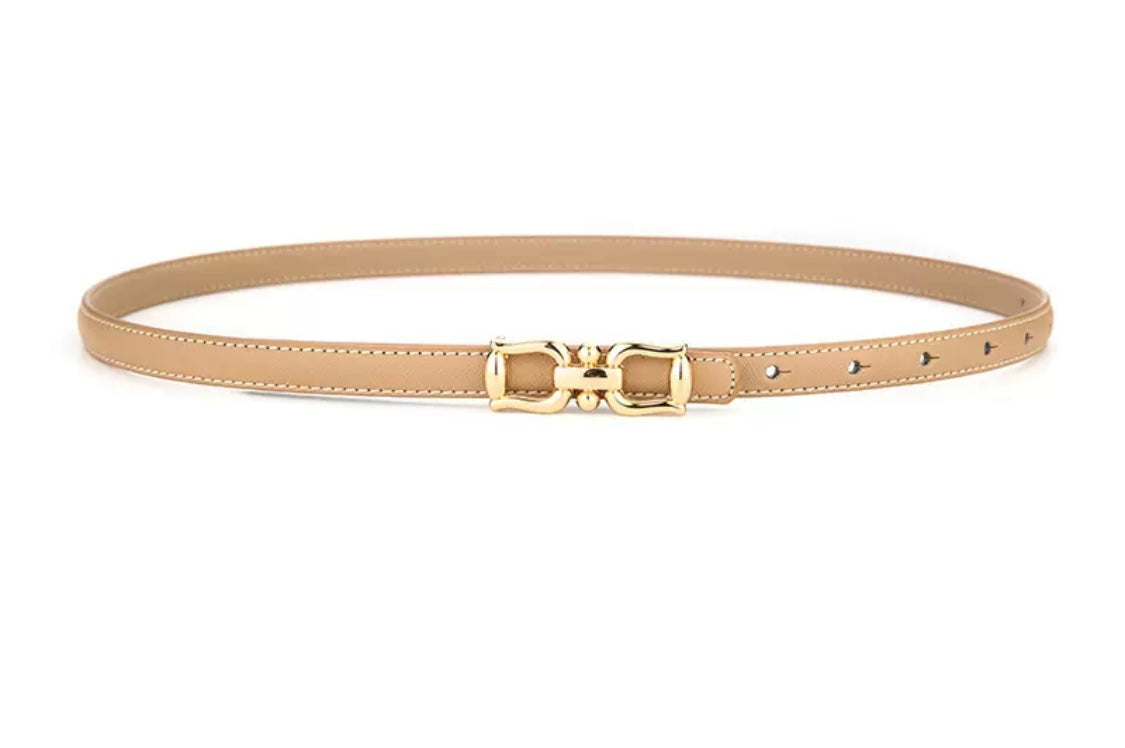 Slim Belt with Classic Gold Buckle
