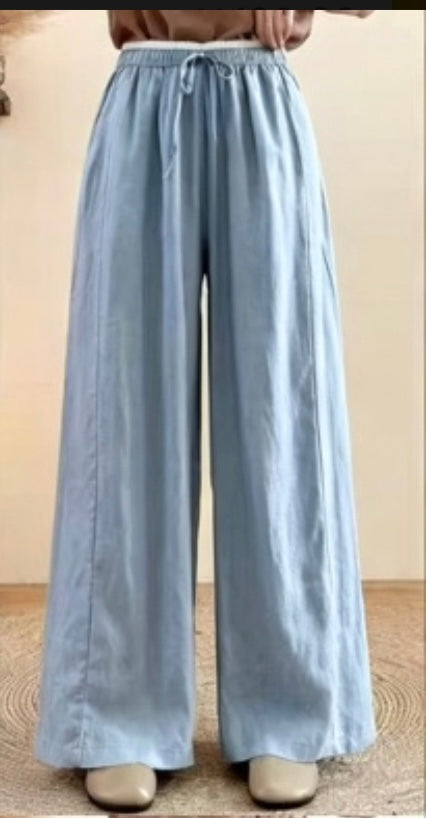 Lightweight Linen Wide Leg Trousers