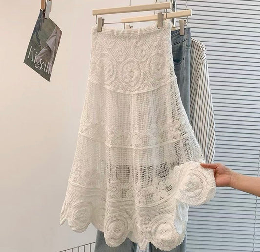 Crochet Tiered Maxi Skirt