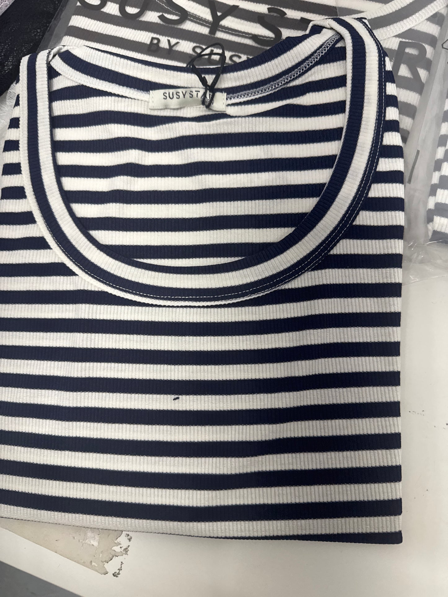 Ribbed Stripe Vest Top