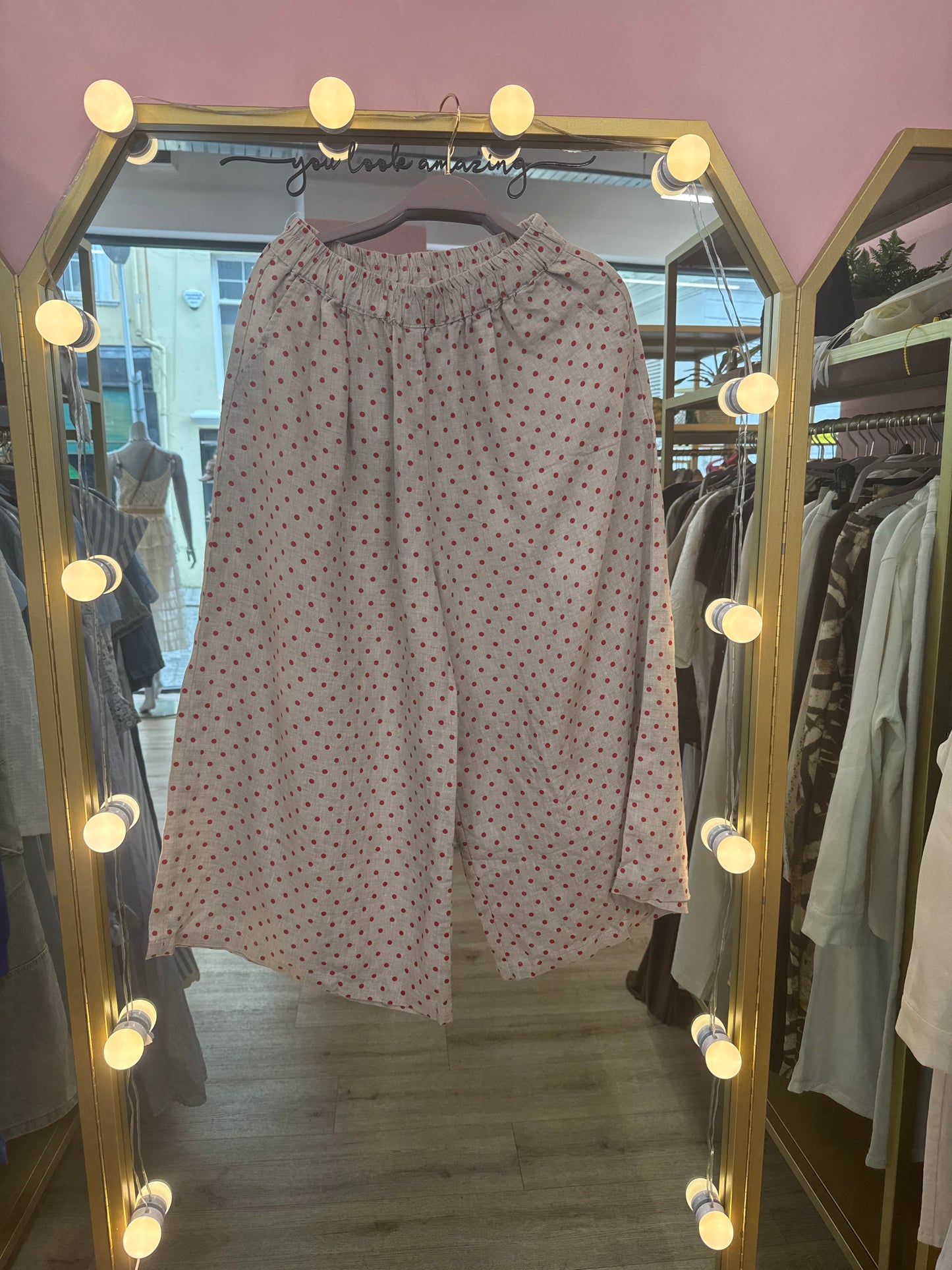 Linen Polka Dot Culottes