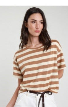 Stripe Cotton Blend T-Shirt