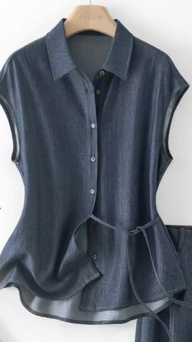 Lightweight Sheer Shirt – Navy