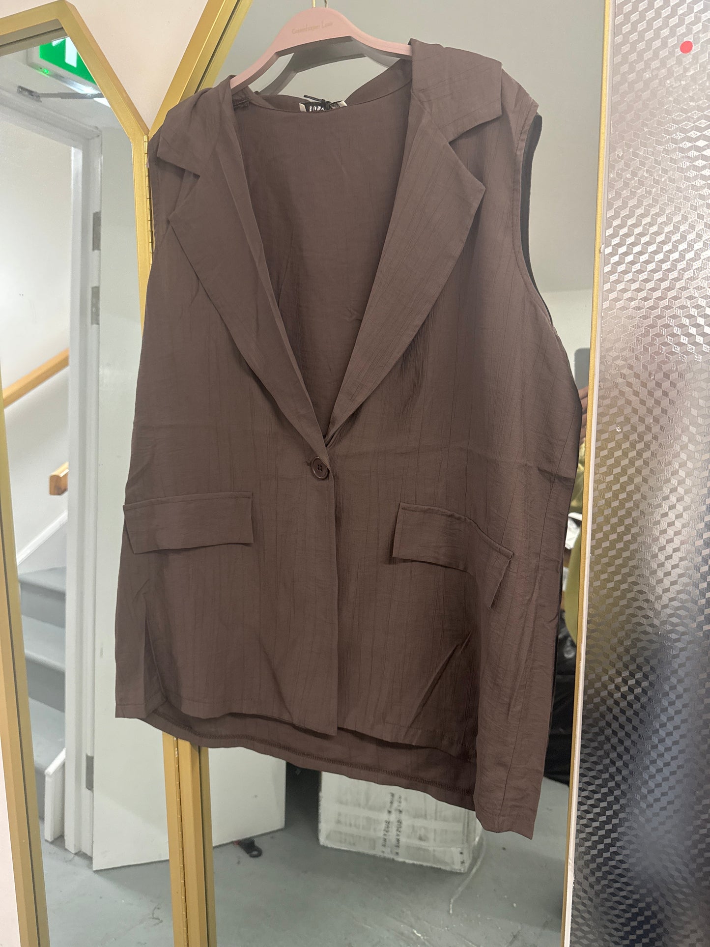 Sleeveless Relaxed Blazer Vest