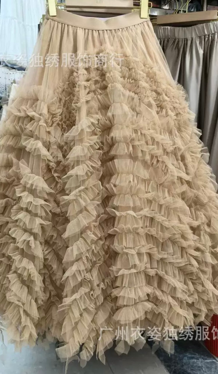 Blush Couture Ruffle Tulle Skirt