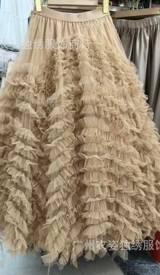Blush Couture Ruffle Tulle Skirt