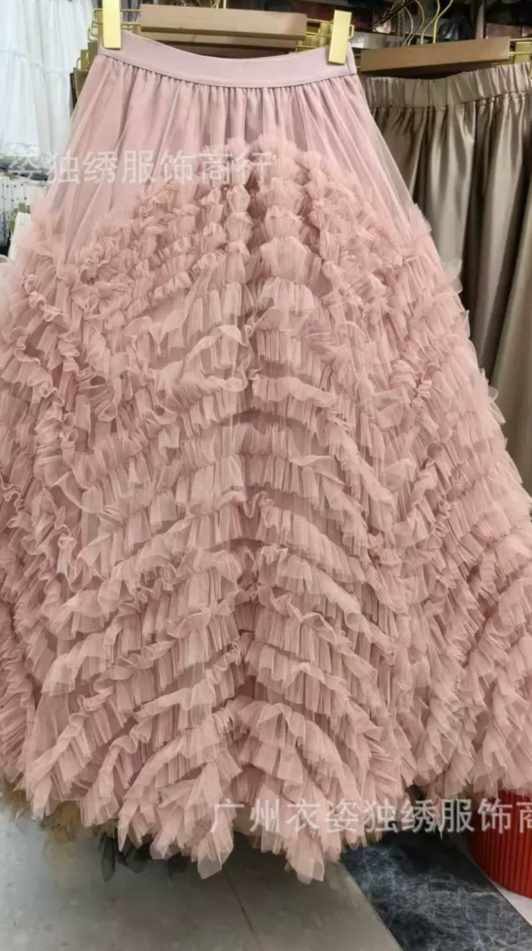Blush Couture Ruffle Tulle Skirt