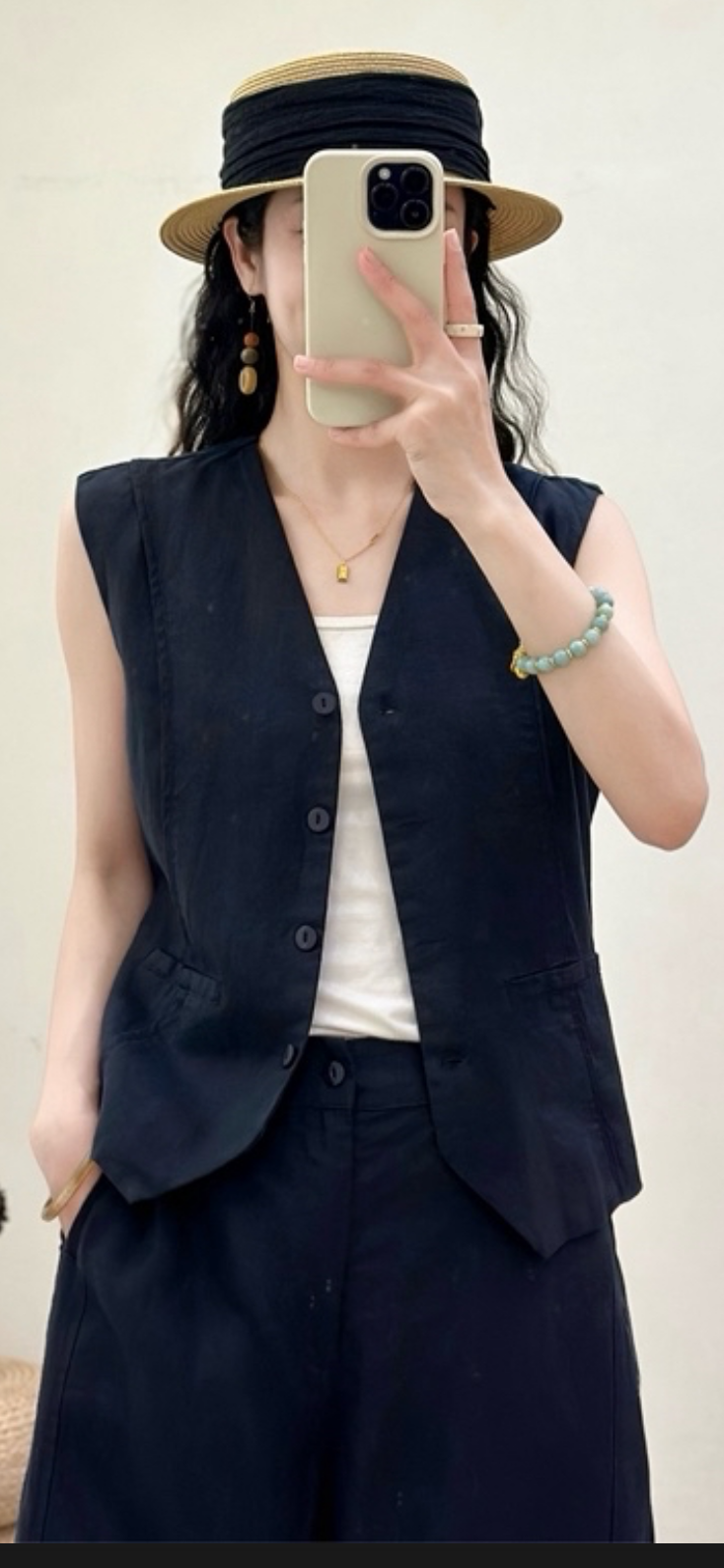 Linen Button Vest