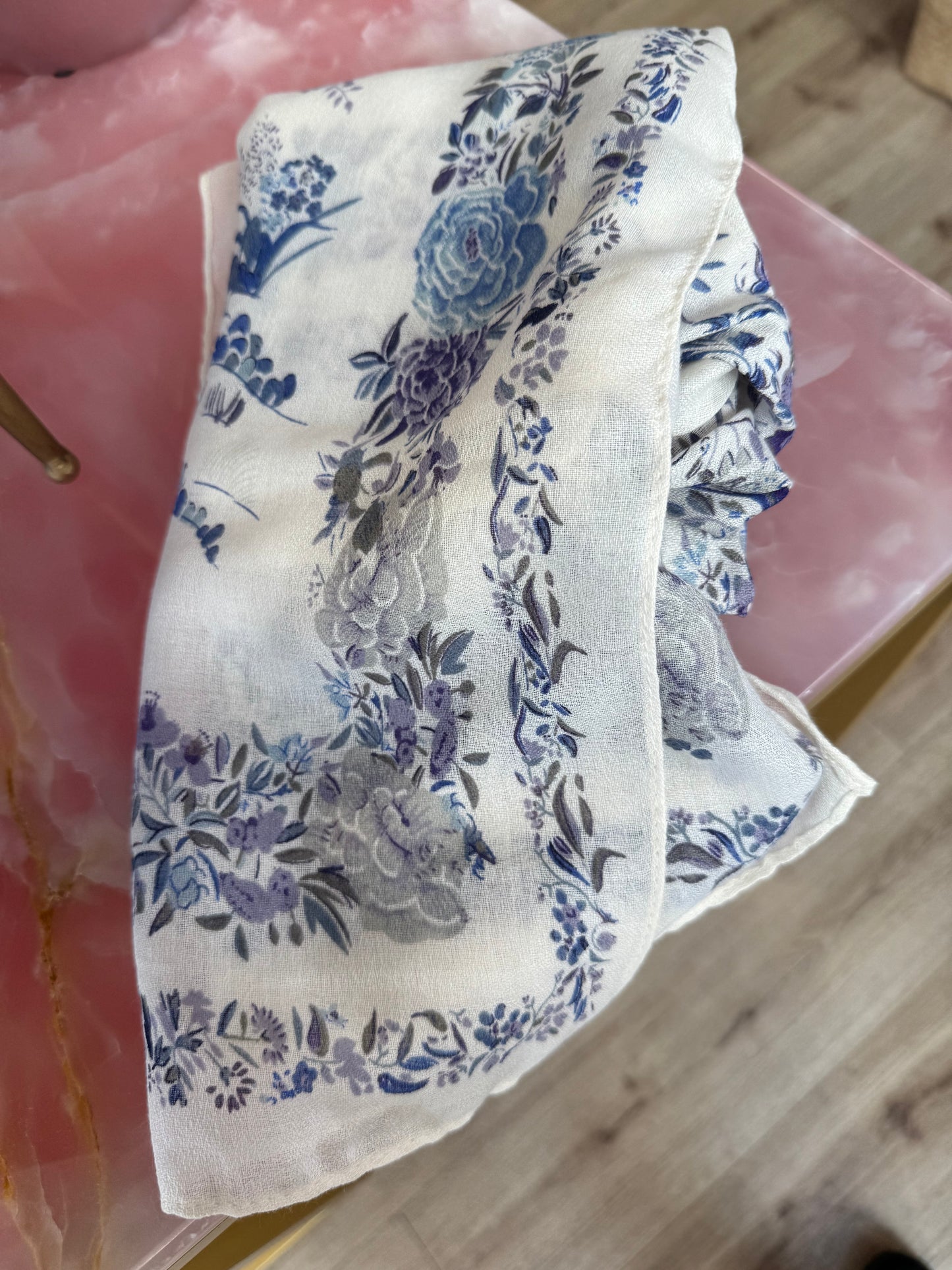 Long floral scarf